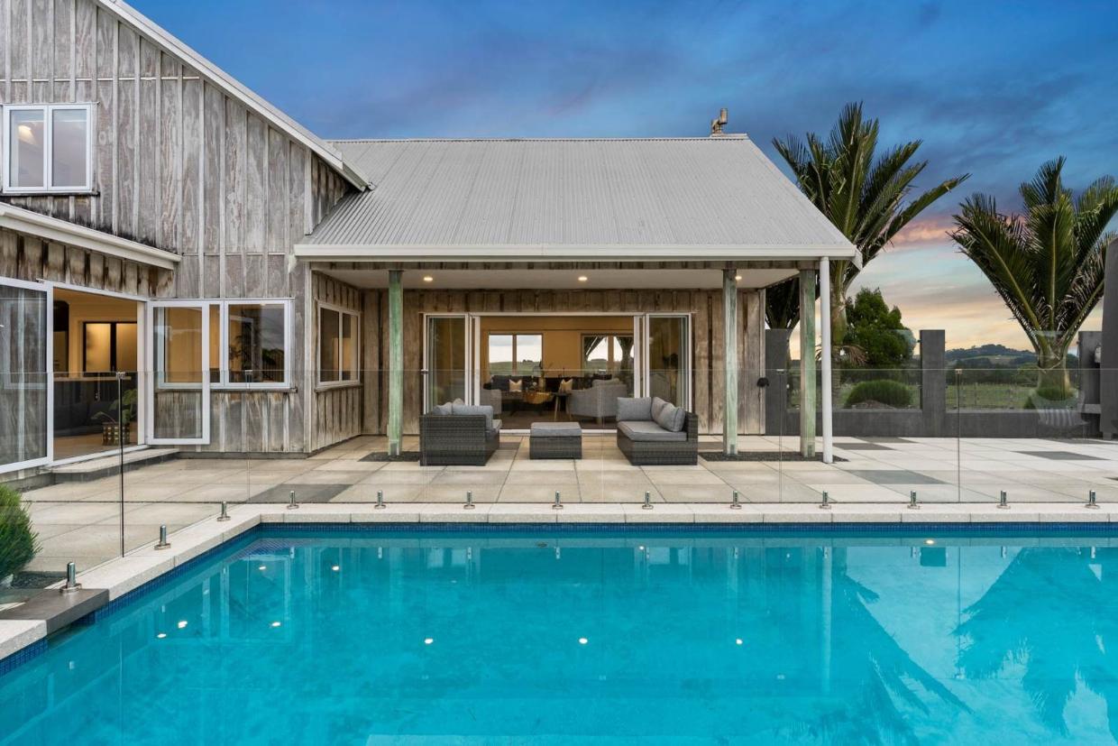 Massive pool connecting to the property