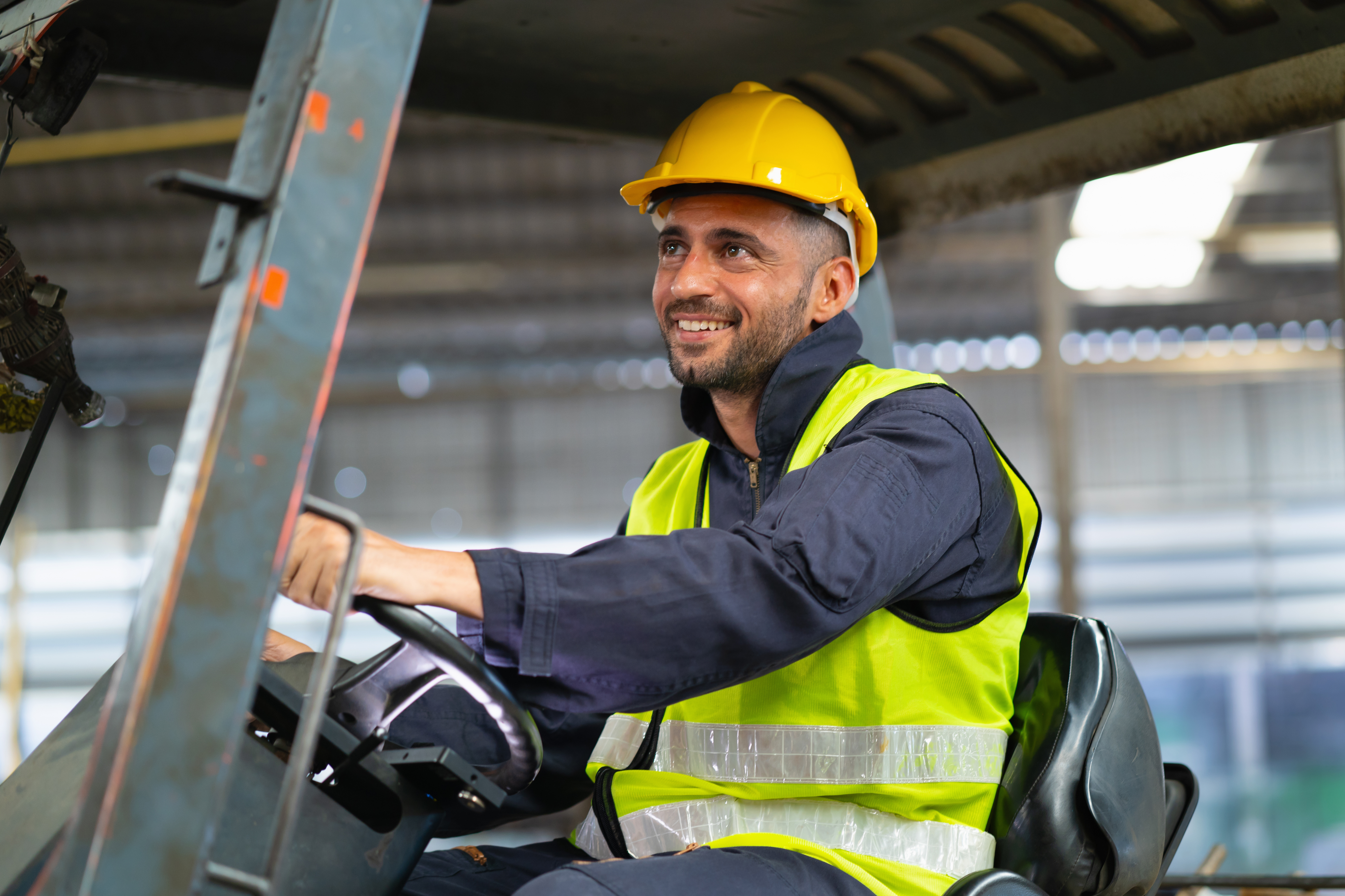 Male excavator driver