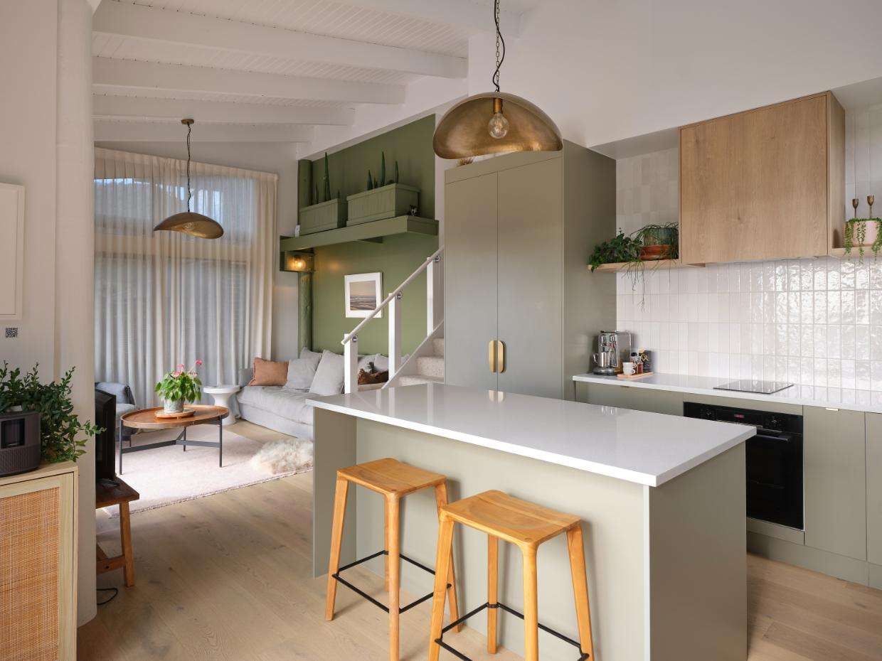 The kitchen design.