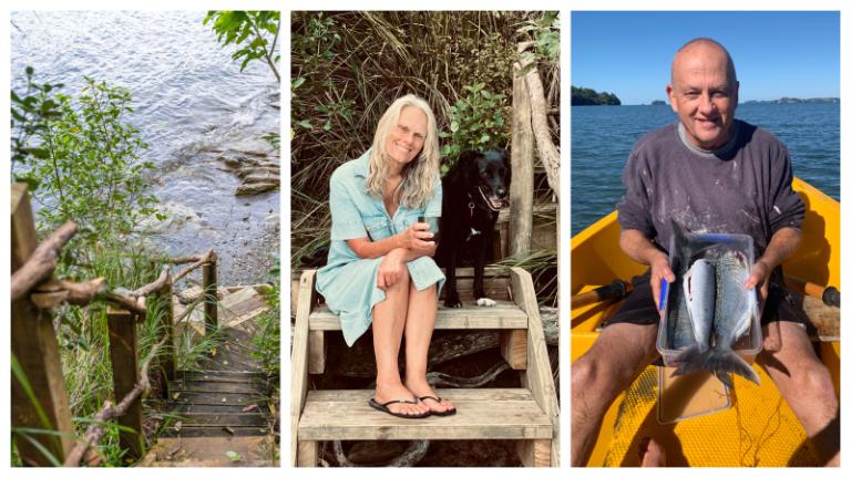 And this is what it’s all about - lifestyle. Pip (seen here with Min) and Maz spend a lot of time outdoors. They can fish with a net off the beach, or from the kayak or “around the point” if they want to cast a line