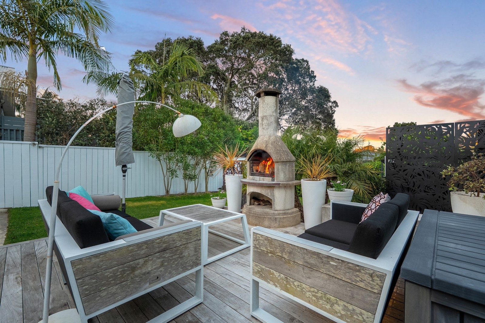 Backyard scene in Westmere, Auckland