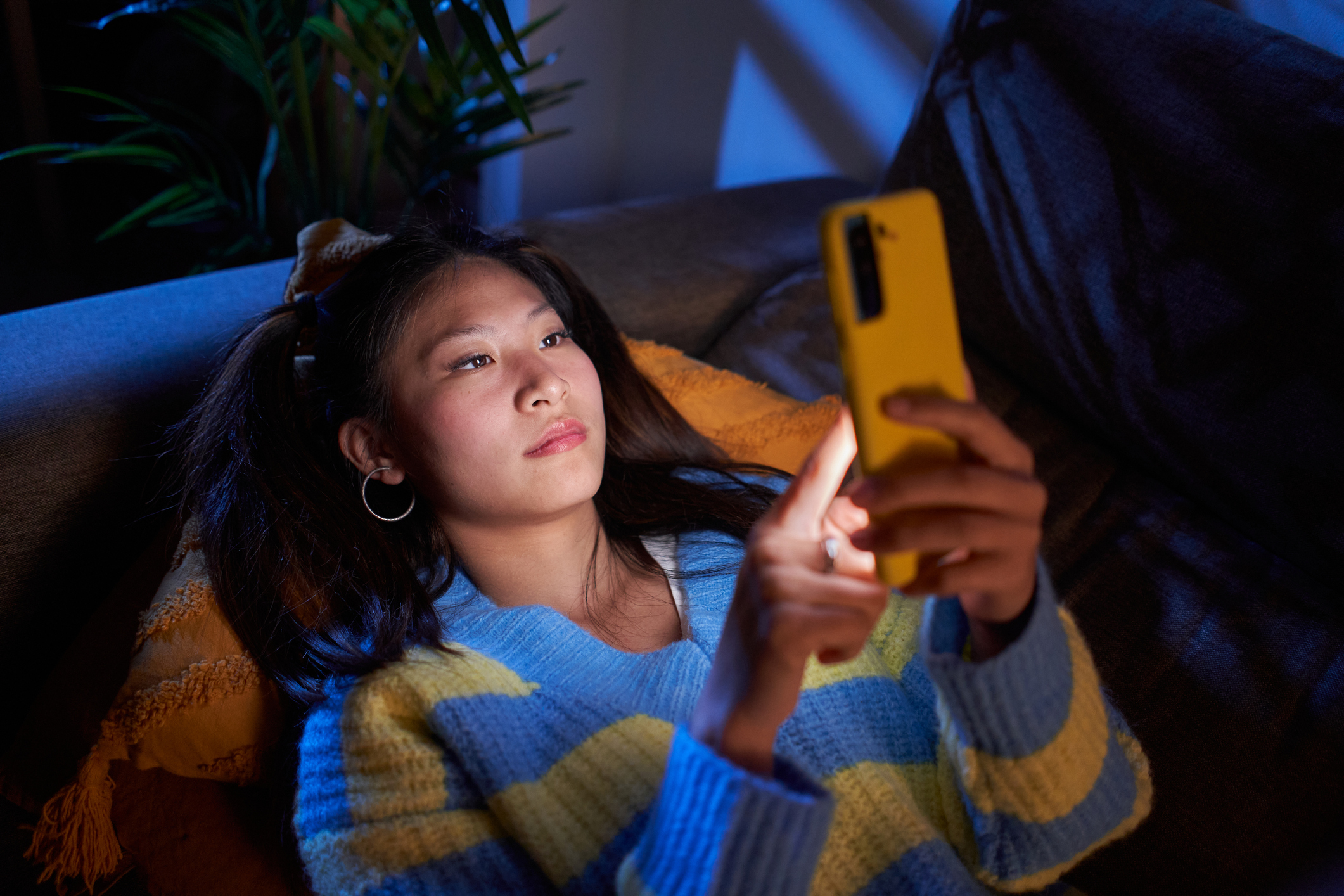 Woman looking at her phone