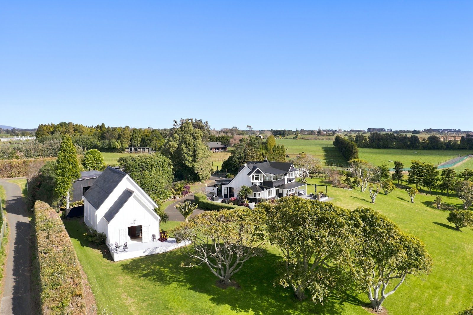 The house and grounds from above
