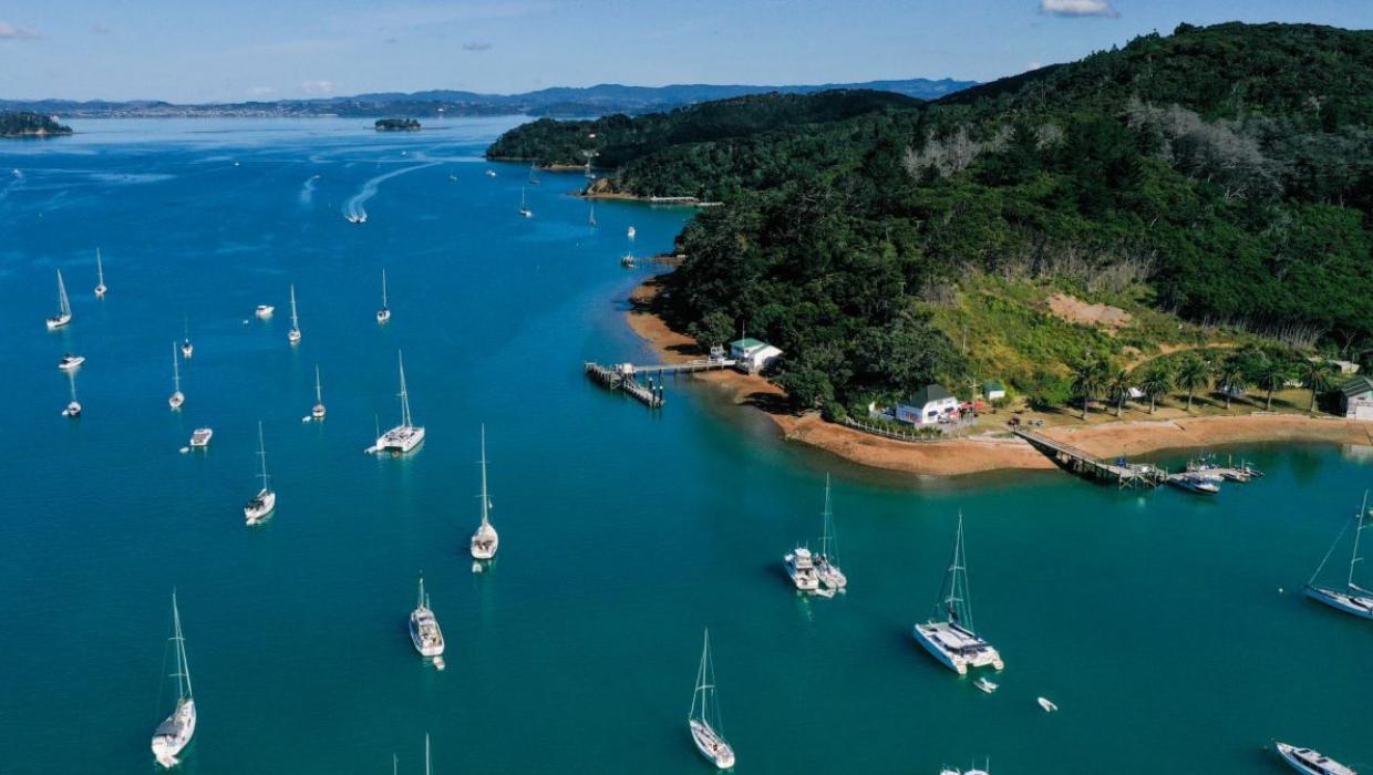 Birds eye view of the peaceful harbour.  
