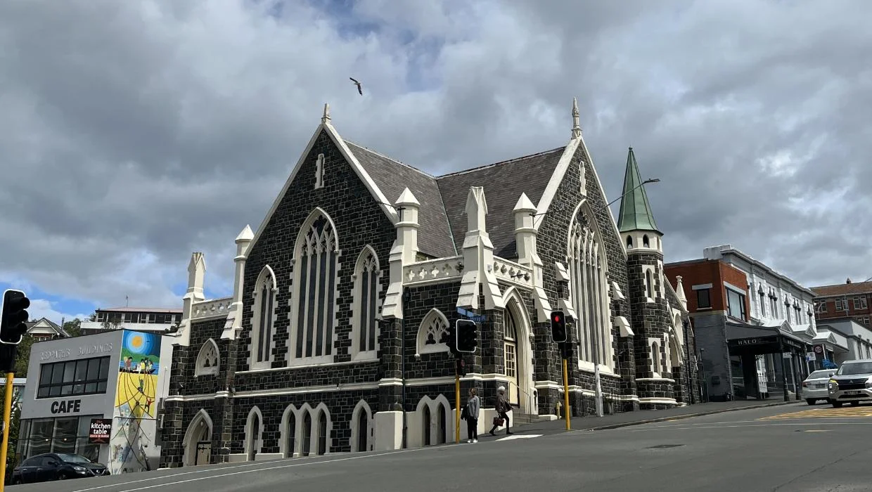 The former Fortune Theatre, on the corner of Stuart St and Moray Pl, Dunedin. Photo: Hamish McNeilly