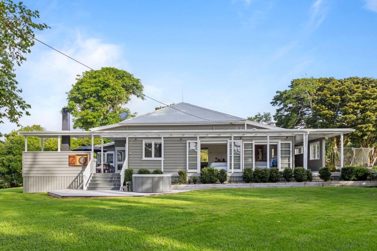 With verandas and decks surrounding much of the house, most of the family entertaining happens outdoors. 