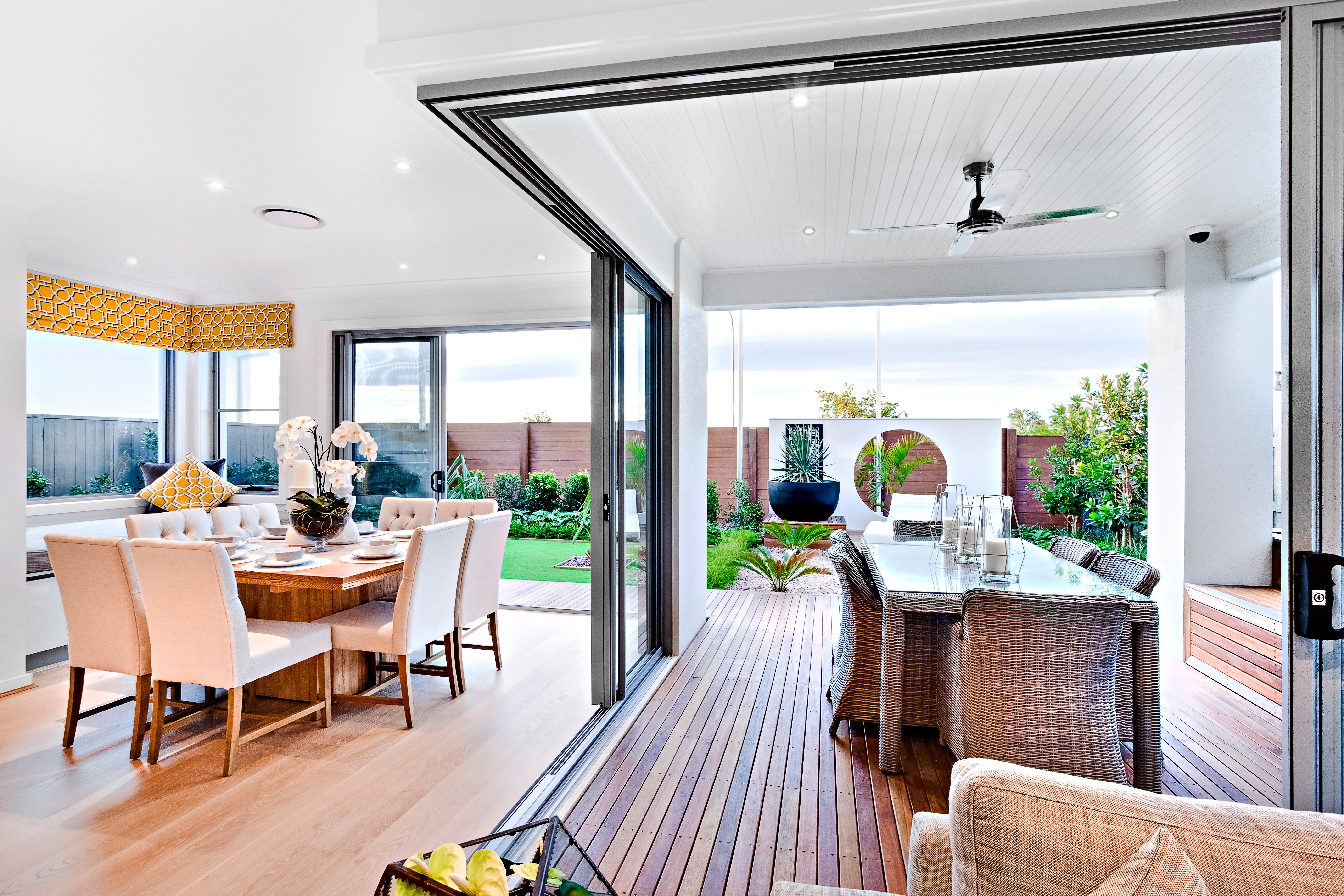 A large living area spilling outside.