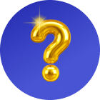 Golden balloon question mark