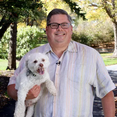 Rob Reed and his dog Cooper