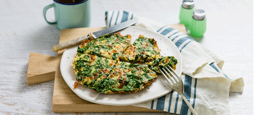 Quick spinach frittata