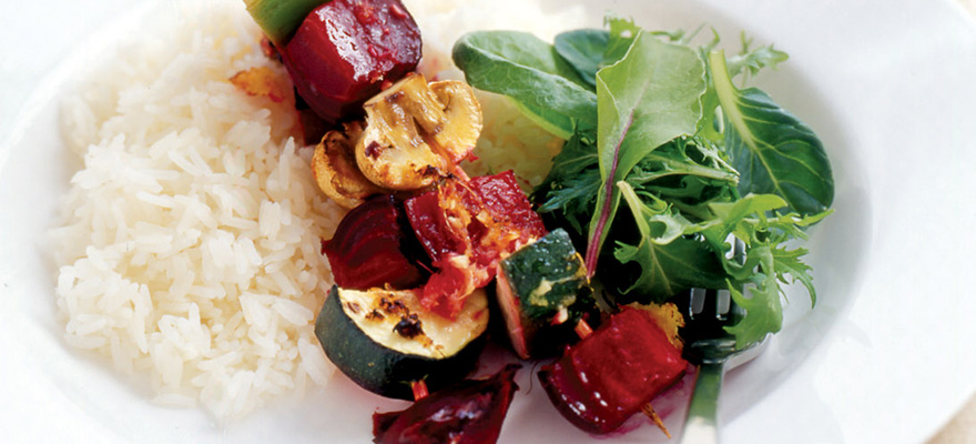 Baby beetroot kebabs