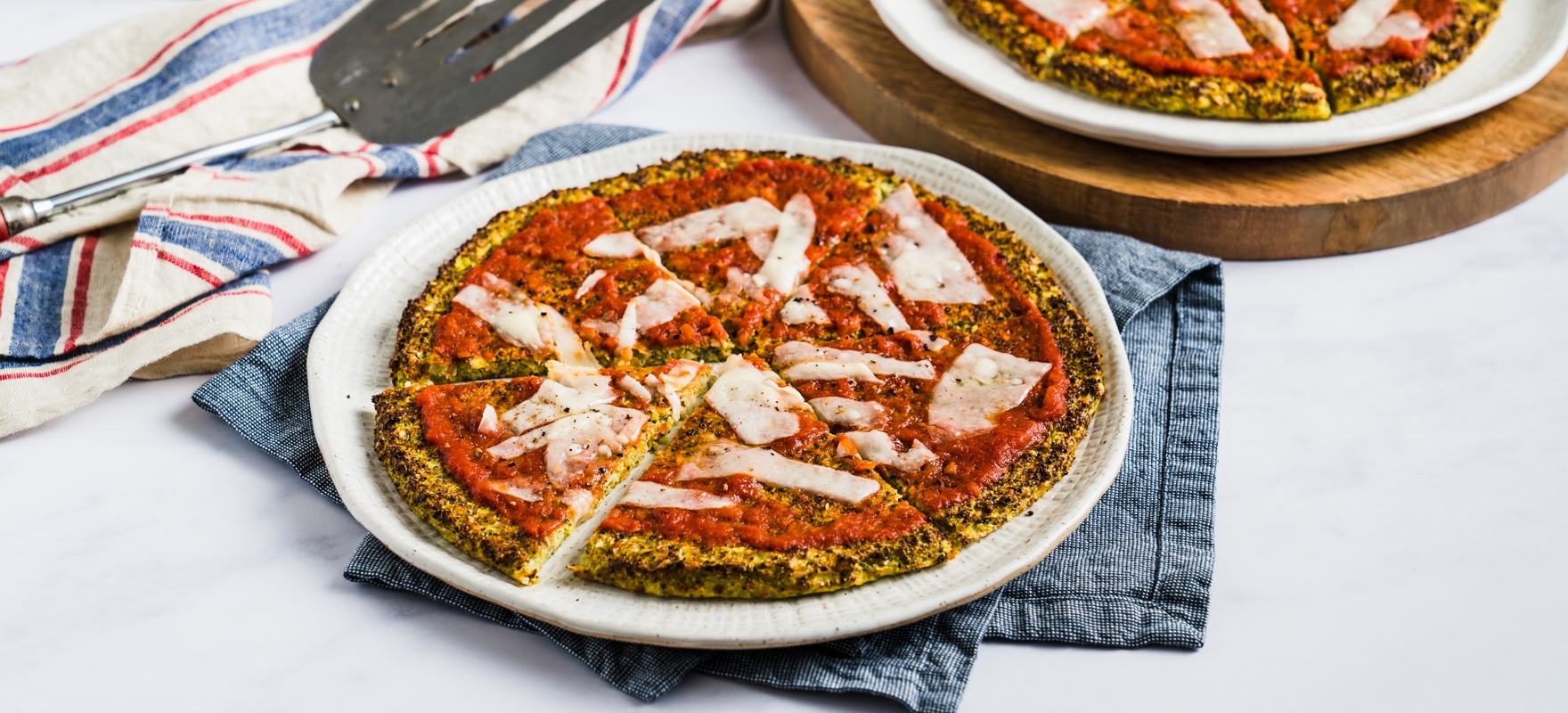 Broccoli & Parmesan pizza