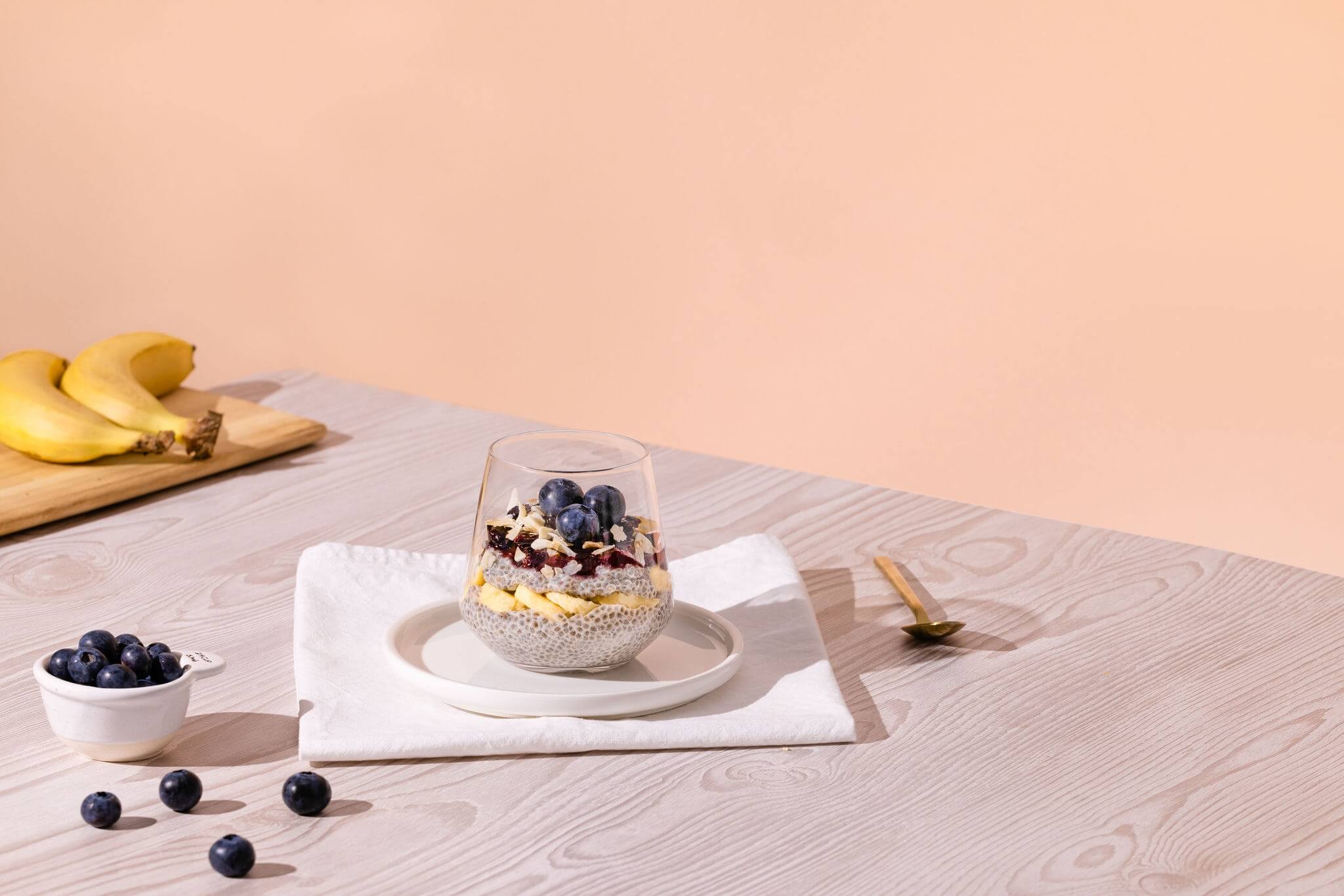 無麩質藍莓奇亞籽布丁