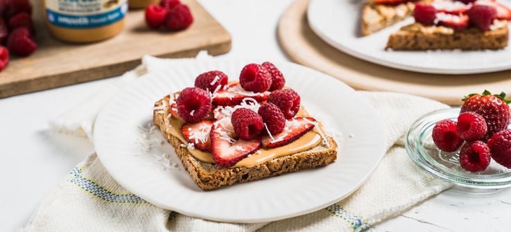 Peanut butter & red berry toast