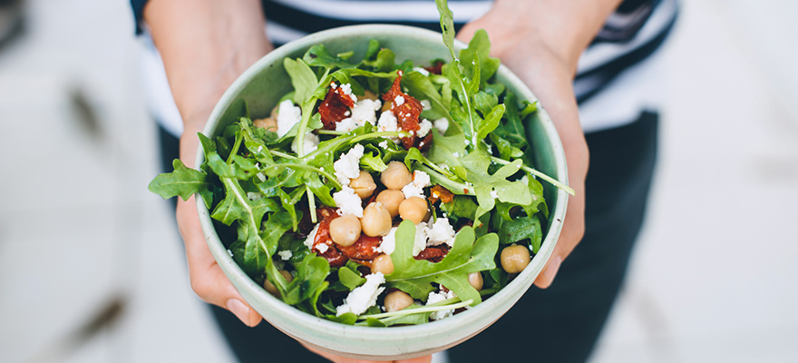 chickpea feta and rocket salad