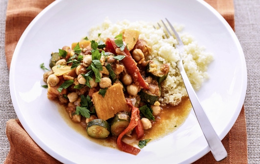 Moroccan vegetables with couscous