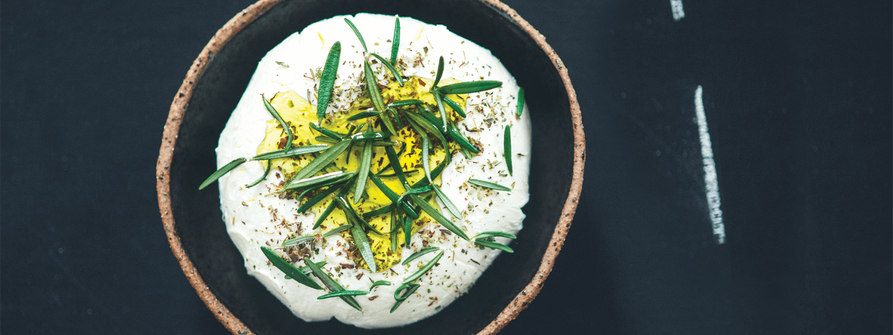 Almond Cream Cheese Topped With Herbs