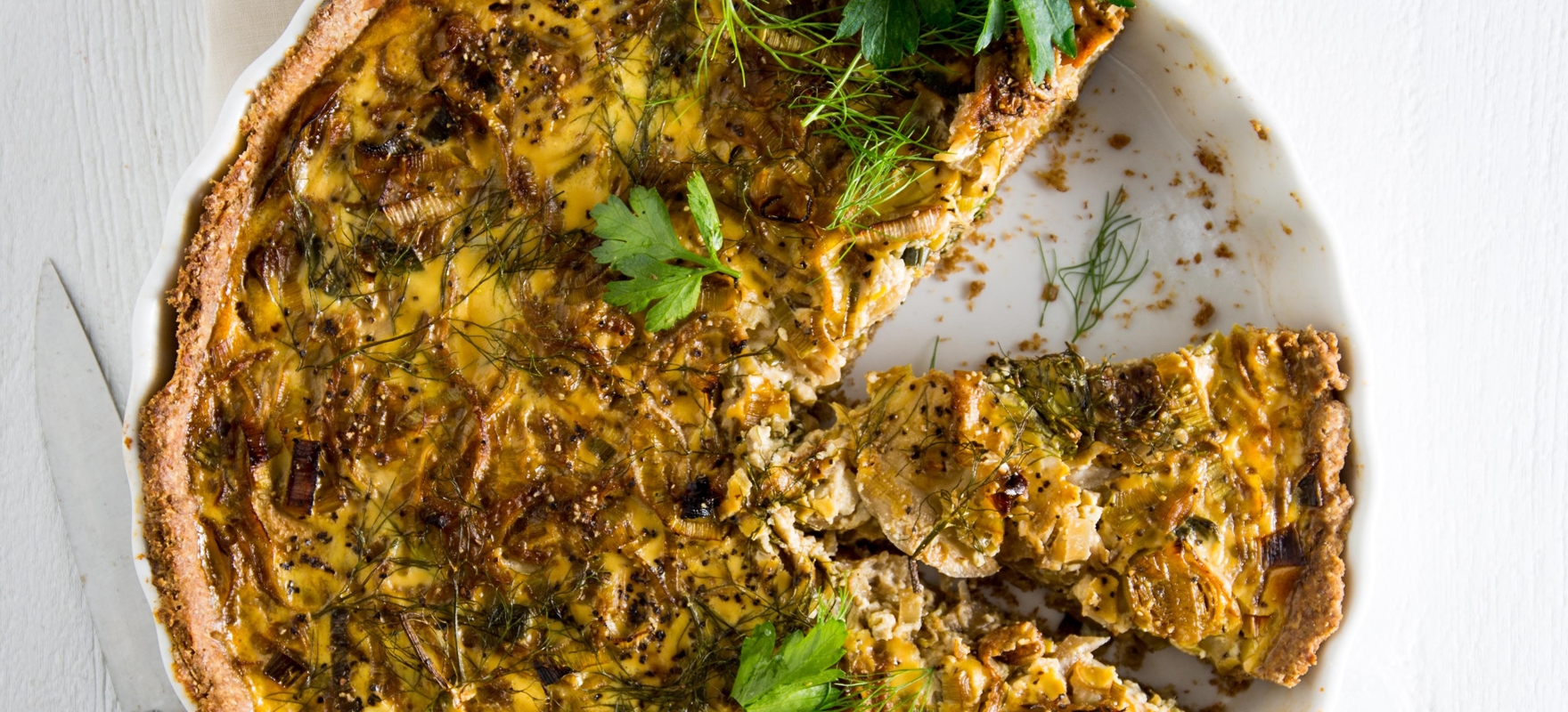 Fennel, leek and Marmite tart Marmite