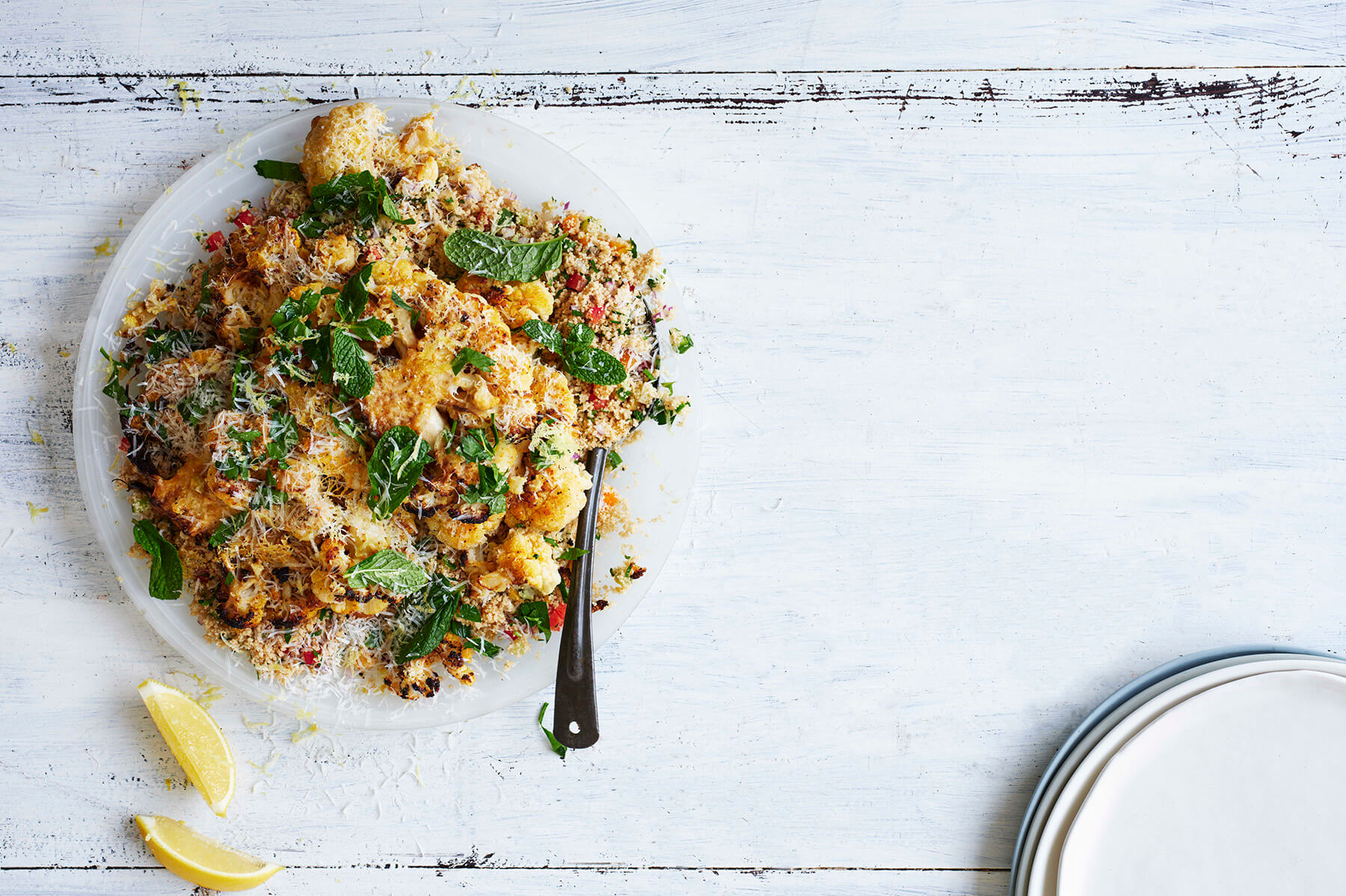 Moroccan-spiced roasted cauliflower steaks