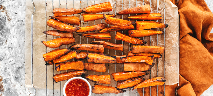 Sweet potato fries with Moroccan spice