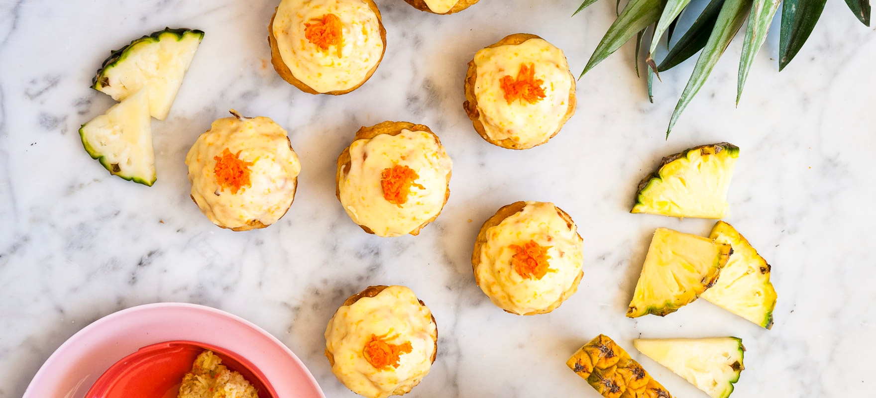 Carrot and pineapple cupcakes