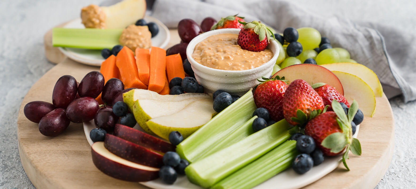Peanut butter fruit & veggie platter | Sanitarium Health Food Company
