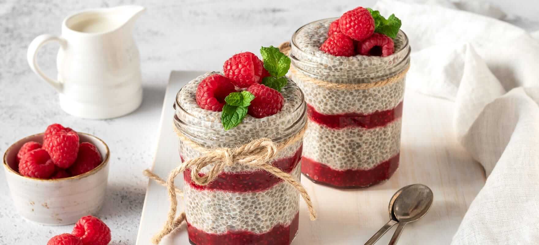 Raspberry chia parfaits