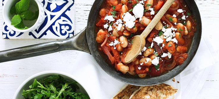 Butter beans with rocket - Greek style