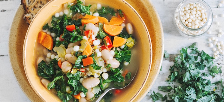 Israeli couscous and butterbean soup