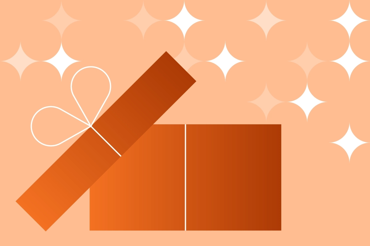 A decorative image of a gift box for aesthetic purposes only.