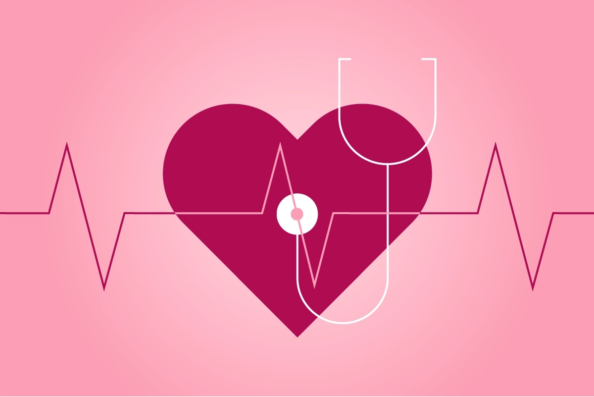 A decorative image of a heart and stethoscope for aesthetic purposes only.