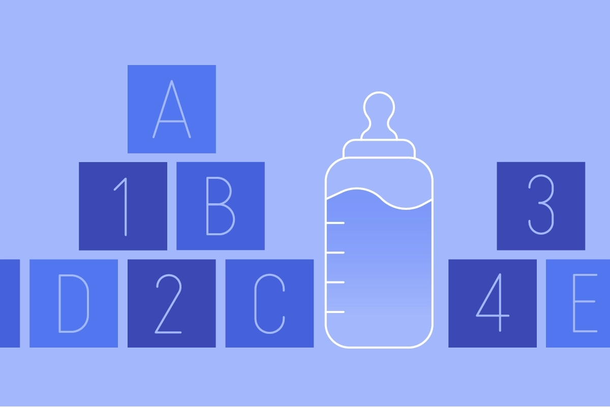 A decorative image of a baby bottle for aesthetic purposes only.