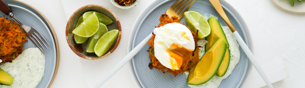 Sweet Potato Rosti with Oozey Poached Eggs Recipe | Blackmores