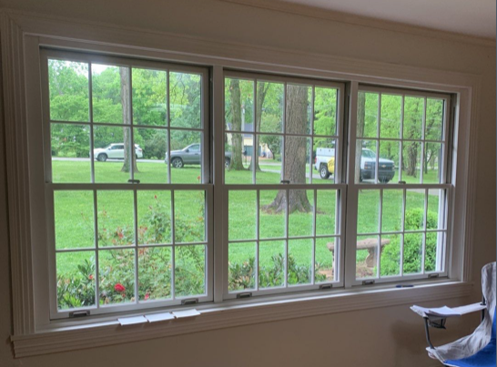 After interior photo of replacement Pella windows