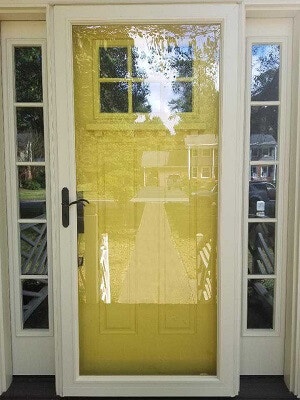 after image of virginia home with new yellow fiberglass entry door
