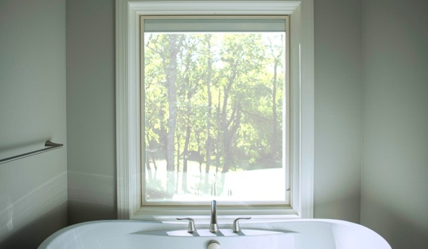 An insulated Lifestyle Series triple-pane window in a bathroom