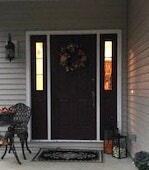 before image of mentor home with new fiberglass entry door