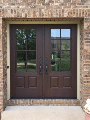 fiberglass entry door with grilles