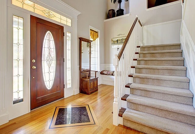 Interior front door and staircase 