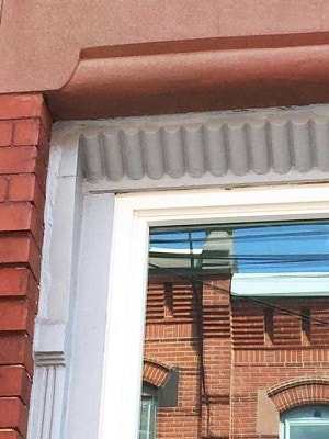 detail of vinyl window replacement