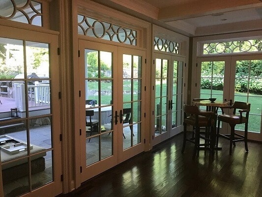 patio view of fairfield home with new hinged patio doors
