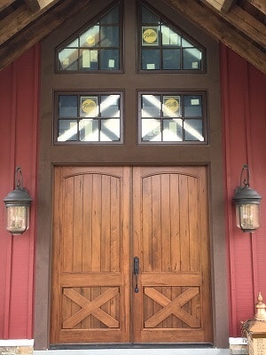 updated entry way on converted barn home