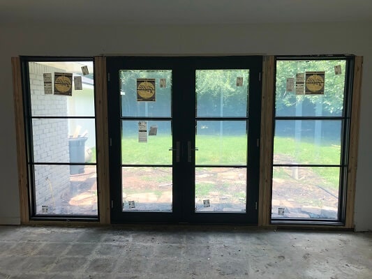 inside image of new french patio door in houston home