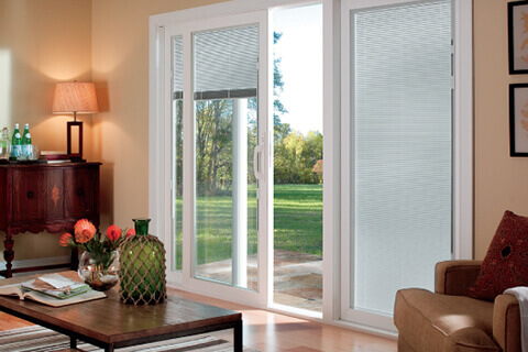 Sliding door with blinds hotsell