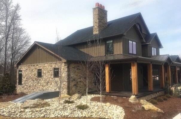 wood specialty windows on new construction home in cleveland