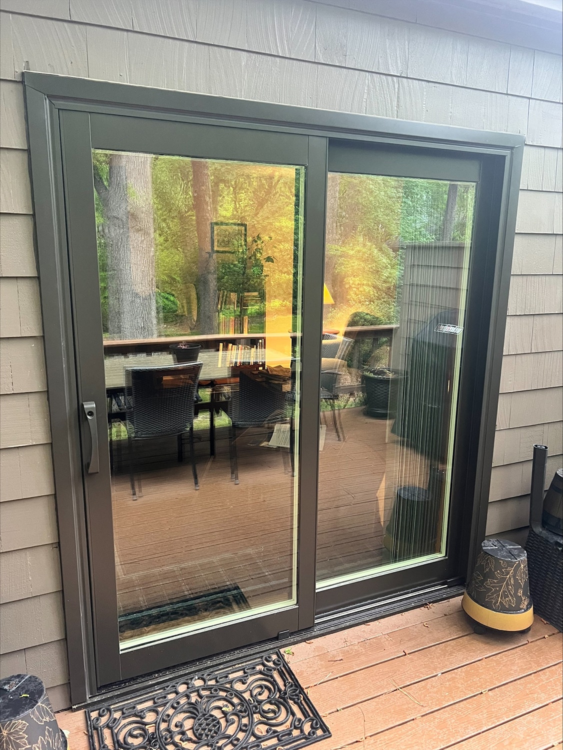 Sliding patio doors on Williamsburg home