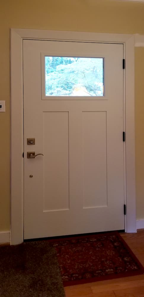 Interior view of craftsman-style entry door
