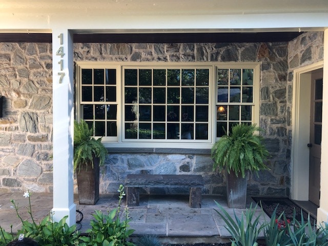 white wood double-hung and picture windows