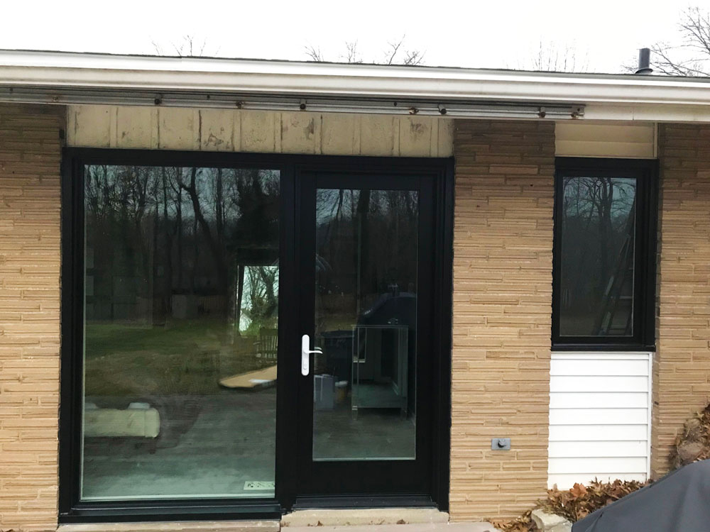 New black windows and door on Pittsburgh home