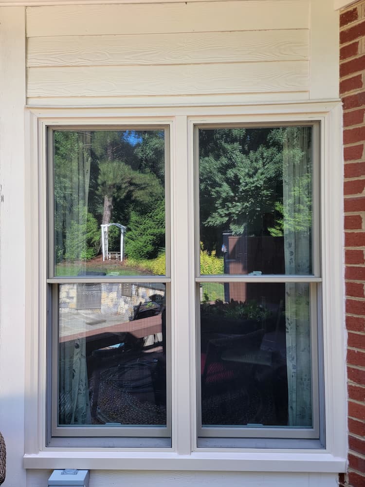 Double-hung windows on Glen Allen home exterior